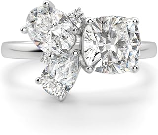 Elara Ring, Cushion, Oval, Pear, Round Cut 7.00CT, Cocktail Ring VVS1 Clarity, Colorless Moissanite Ring, 925 Sterling Silver Ring, Engagement Ring, Wedding Gift, Promise Ring