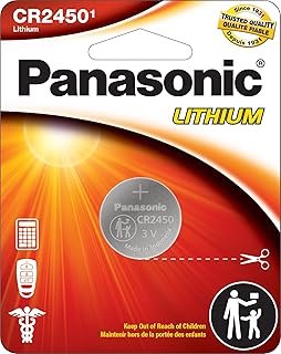 Panasonic CR2450 3.0 Volt Long Lasting Lithium Coin Cell Batteries in Child Resistant, Standards Based Packaging, 1-Battery Pack