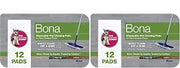 Bona Multi-Surface Floor Disposable Wet Cleaning Pads - Residue-Free Floor Cleaning Solution for Stone, Tile, Laminate, and Vinyl Floors - 12 Count (Pack of 2)