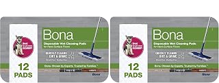Bona Multi-Surface Floor Disposable Wet Cleaning Pads - Residue-Free Floor Cleaning Solution for Stone, Tile, Laminate, and Vinyl Floors - 12 Count (Pack of 2)