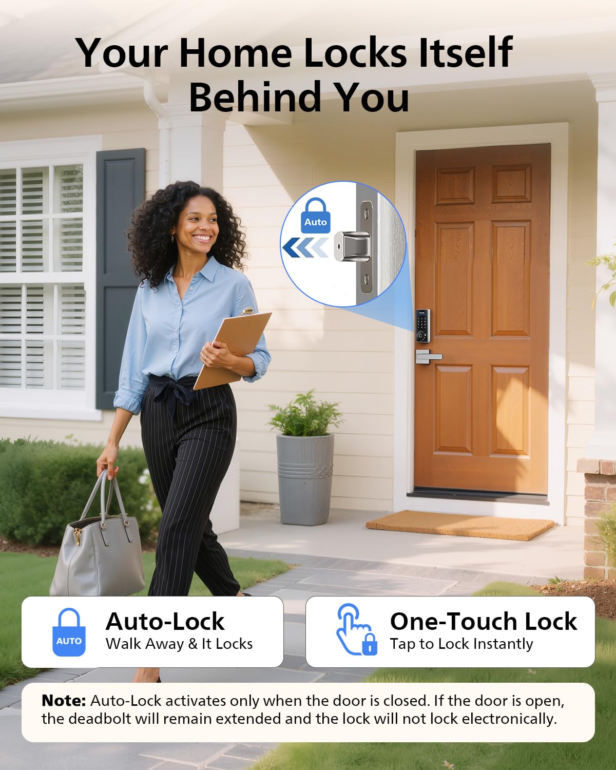 Built-in WiFi Smart Lock with Handle by PHILIPS – Commercial Grade