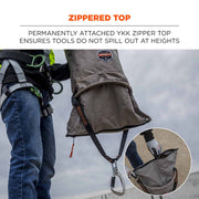 Arsenal 5976 XL Nylon Hoist Bucket Tool Bag - Swiveling Carabiner by Ergodyne – X-Large, 45.0 kilograms, Nylon, Gray, Model 15976