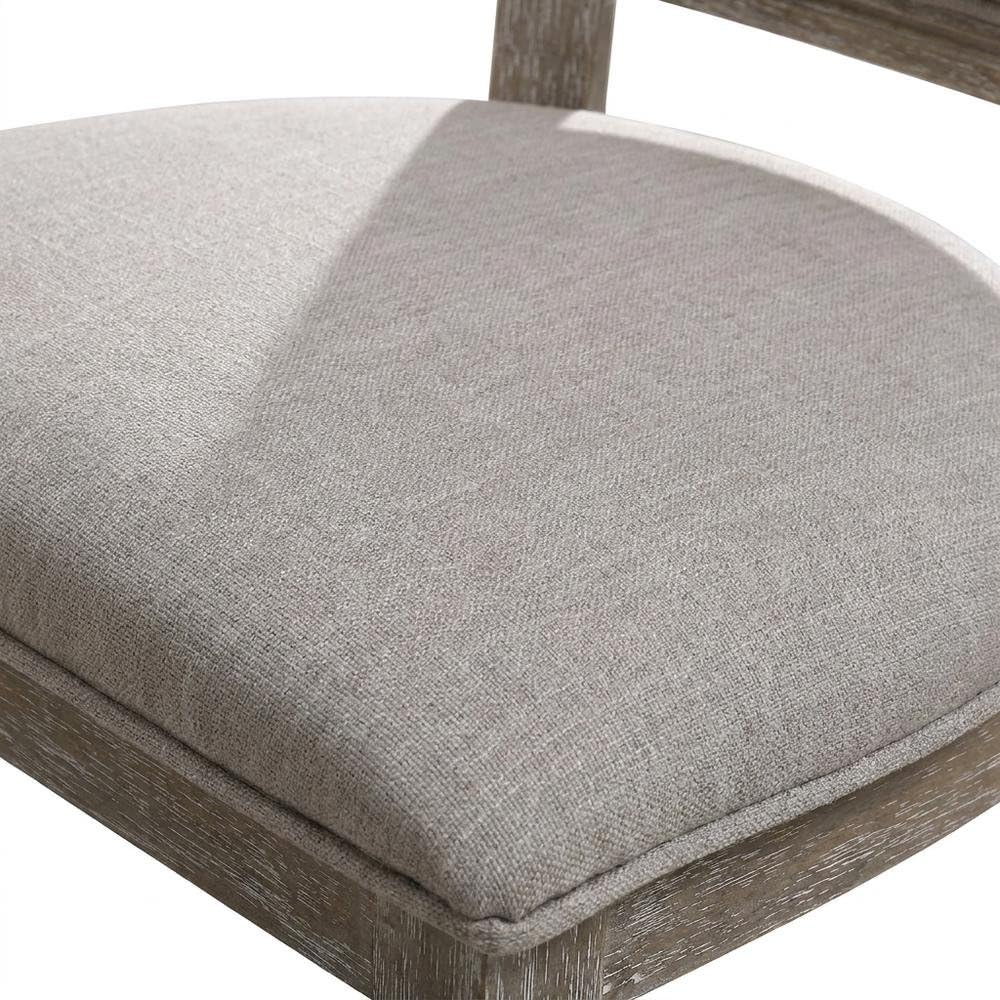 Fabric-Upholstered Wood Side Chair by Furnifact – Wood, Grey, Pack of 2