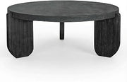 Starlight Canyon Home Black Coffee Table, Dark Chocolate Acacia Legs, Black Surface, Distressed Semi-Gloss Finish, Contemporary Design, Single Piece