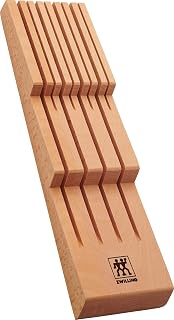 ZWILLING Kitchen Knife Drawer Insert Wooden Knife Holder Storage for 8 Knives Brown