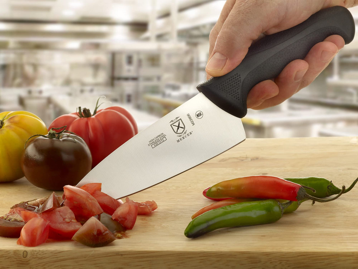Millennia 6 Inch Chef's Knife by Mercer Culinary – 6", Stainless Steel, Black, Model M22606