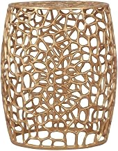 Starlight Canyon Home Aluminum End Table with Solid Base, Metal Small Side Tables for Living Room or Bedroom Accent, Gold