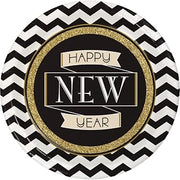 Creative Converting 8 Count Sturdy Style Round Paper Plates, 8.75", Midnight Celebration