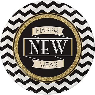 Creative Converting 8 Count Sturdy Style Round Paper Plates, 8.75", Midnight Celebration