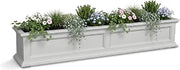 Mayne Fairview 60in Self-Watering Rectangular Window Box Planter, White | Self-watering, All season, Fade resistant, Mounting brackets included, Built-in overflow, 15-year warranty