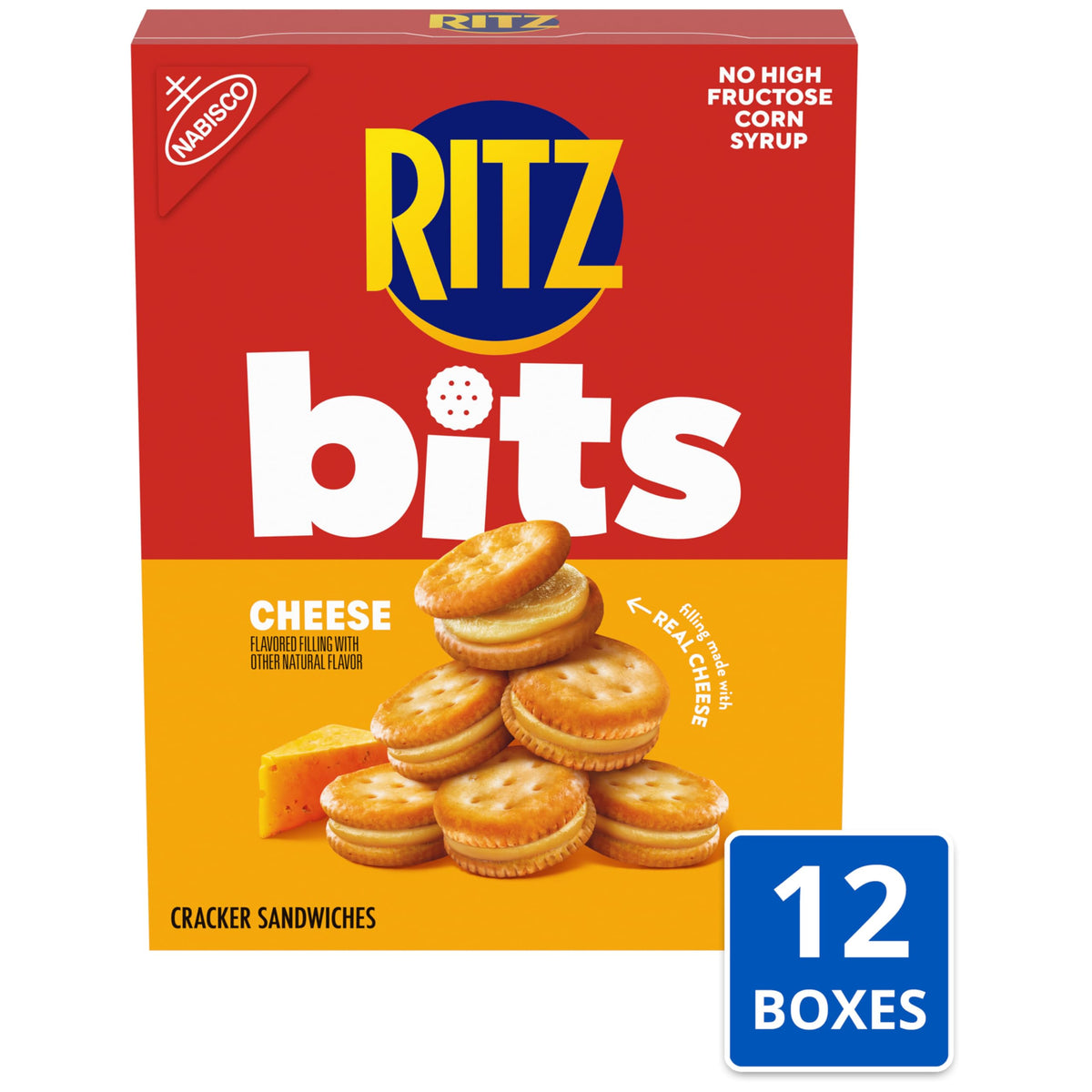 Bits Cheese Sandwich Crackers by Ritz – 8.8 Ounce (Pack of 12), Pack of 12