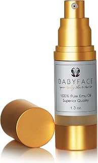 Babyface Emu Oil - Premium Grade for Dry Skin, Rashes, Sensitive Eye Cream, Anti-Aging, Tattoo Care, Bug Bites, 1.3 oz