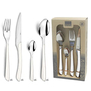 24pc Cutlery Set by Amefa – Stainless Steel, White, Model 2214WHPA10C40