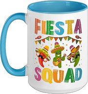 Fiesta Squad Cinco De Mayo For Men Women & Kids Ceramic Mug, Blue/White, 15oz
