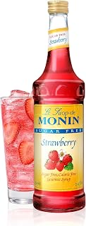 Monin Sugar Free Strawberry Syrup, Mild and Sweet, Great for Cocktails, Sodas, and Smoothies, Non-GMO, (750 ml)