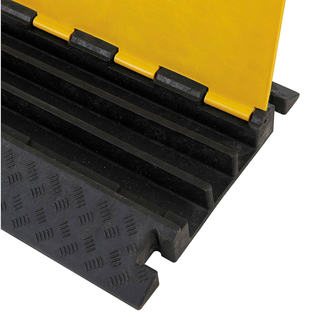3-Channel Heavy-Duty Cable Protector by Global Industrial – Rubber, Yellow, Model TSH20130