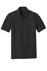 Unisex Core Classic Pique Polo by Port Authority – Large, Cotton/Polyester Blend, Deep Black, Model 1143254