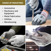 HyFlex 11-644 Mechanical Protection Cut-Resistant Industrial Gloves by Ansell – X-Large, High Performance Polyethylene, White & Grey, Pack of 12, Model 111677