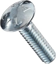 Zinc Plated Steel Carriage Bolt, Oval Head, 3/8"-16, 2-1/2" Length (Pack of 50)
