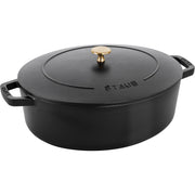 Cast Iron 6.25-qt Wide Oval Dutch Oven by STAUB – 6.25-qt, 6.25 quarts, Cast Iron, Black, Model 16403123