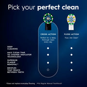 Electric Toothbrush Replacement Brush Heads by Oral-B – 1 Count (Pack of 2), Nylon, White, Pack of 2, Model CrossAction and Sensitive
