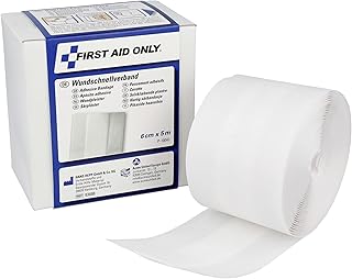 First Aid Only Plaster roll 5 Meters x 6 cm | Plaster Sold by The Meter in a Practical Dispenser Box | Cut-to-Size Wound plasters in a Value Pack | Skin-Friendly & Sensitive | P-10041