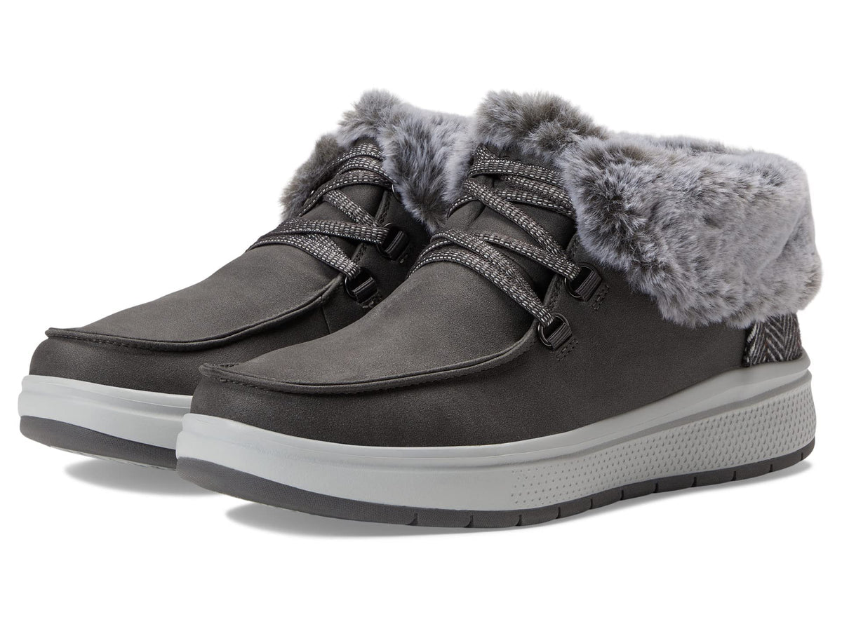 Women's Bobs Skipper Wave - Cozy Queen by Skechers – 7.5, fabric, Charcoal, Model 114270