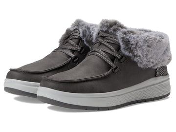 Women's Bobs Skipper Wave - Cozy Queen by Skechers – 7.5, fabric, Charcoal, Model 114270