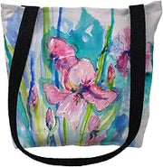 Betsy Drake TY1017S 13 x 13 in. Pink Iris Small Tote Bag