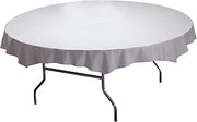 Hoffmaster 210451 Plastic Octy-Round Linen-Like Tablecover, 82" Diameter, White (Case of 24)