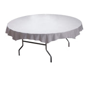 Plastic Octy-Round Linen-Like Tablecover by Hoffmaster – 82", Plastic, White, Pack of 24, Model 210451