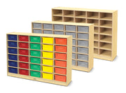 30 Mobile Storage with Colored Tubs by Jonti-Craft – Wood, White, Model 4031JC