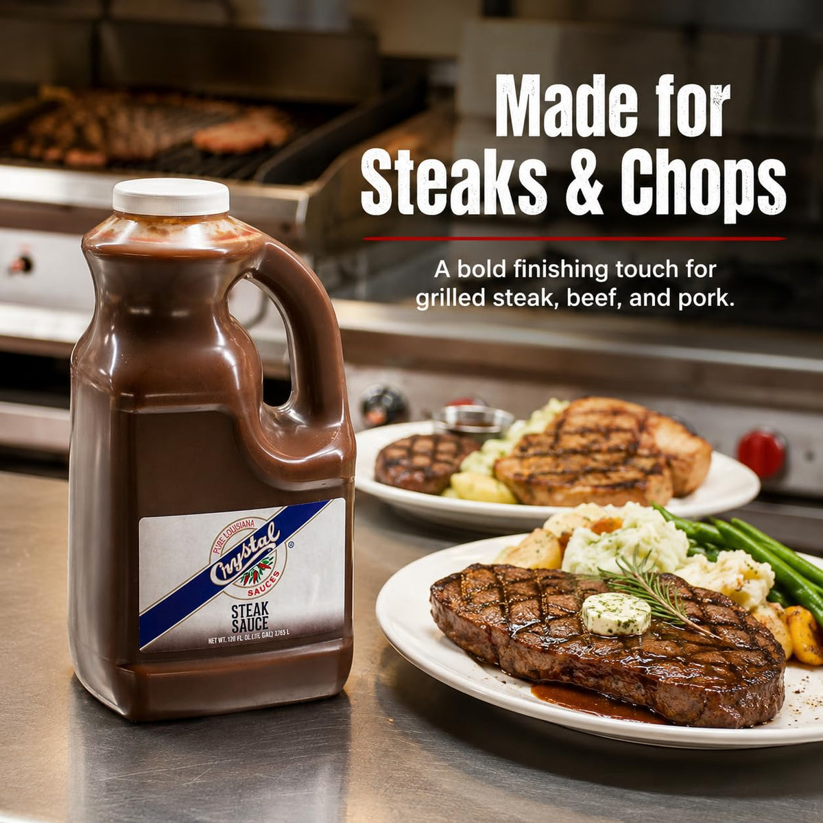 Sauce Steak Plastic by Crystal – 1 Gallon, Pack of 2