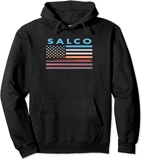Vintage Sunset American Flag Salco, Alabama Pullover Hoodie