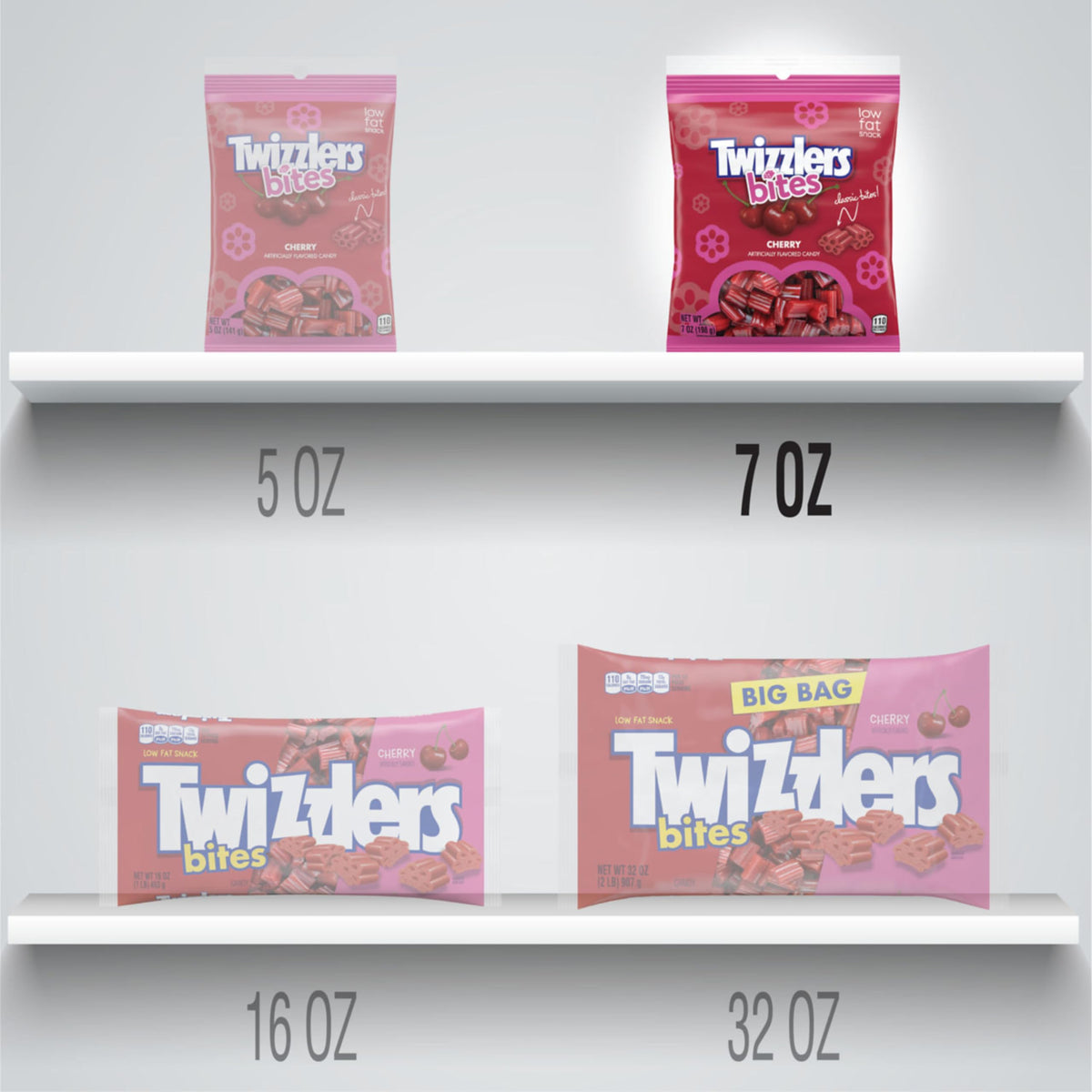 Twizzlers Cherry / 7 Ounce (Pack of 12) / Cherry Bites, 7 Ounce Packet (Pack of 12) Licorice