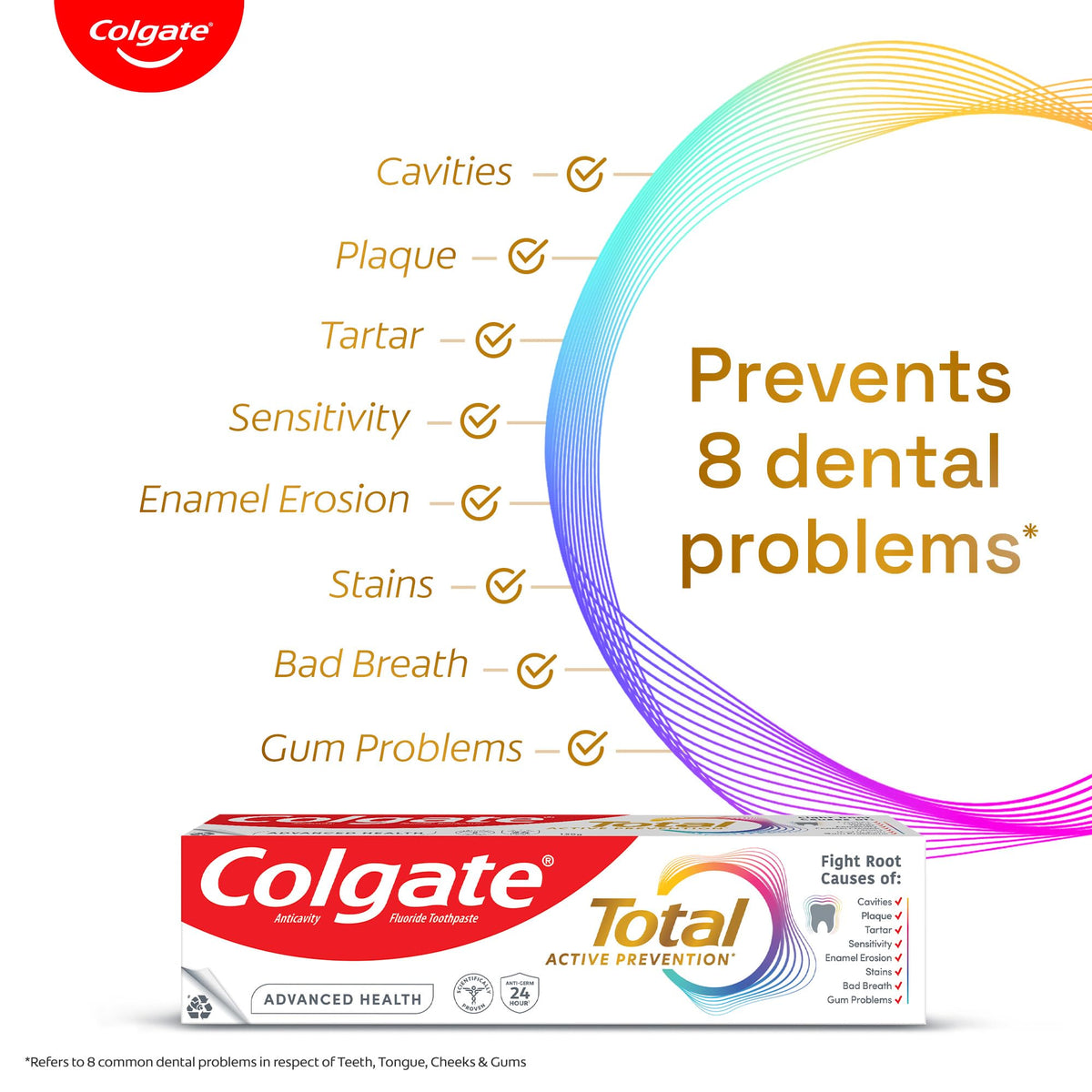 Total Advanced Health Antibacterial Toothpaste 80gm by Colgate – 2.8 Ounce (Pack of 1), Model 61045080