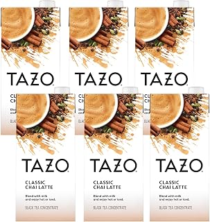 Classic Chai Latte Black Tea Concentrate by TAZO – 32 Fl Oz (Pack of 6), Pack of 6