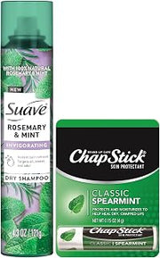Suave Rosemary & Mint Dry Shampoo for Reviving Oily Hair + ChapStick Spearmint Lip Balm