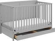 Graco Melrose 5-in-1 Convertible Crib with Drawer, Pebble Gray