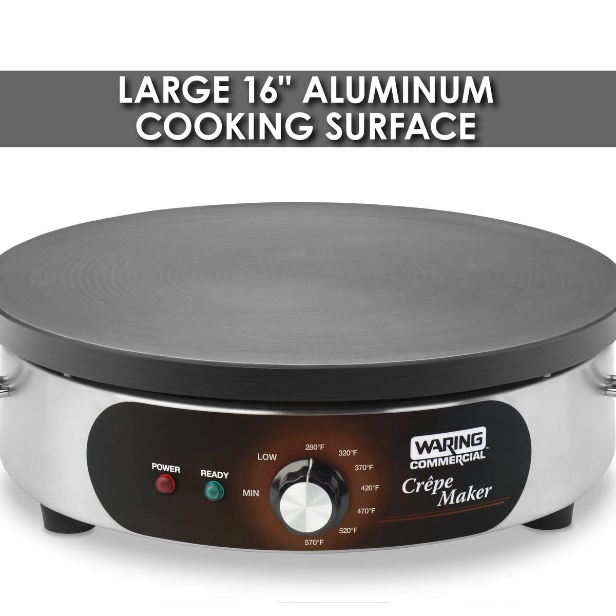 Waring 120 Volt | 5-15 Plug | 1800W / 16" / Stainless Steel Crepe Makers
