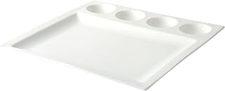 10 Strawberry Street Whittier 4 Round Dish Plate - 12.75" Square, White