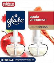 Glade PlugIns Refills Air Freshener, Scented and Essential Oils for Home and Bathroom, Apple Cinnamon, 1.34 Fl Oz, 2 Count (Pack of 6)