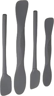Tovolo Flex Core Mini Silicone Spatula Set for Kitchen Prep and Baking, Silicone Kitchen Utensils Set with Spatula Spoonula & Scoop Tools, BPA Free Heat Resistant Silicone Cooking Set, Charcoal Gray
