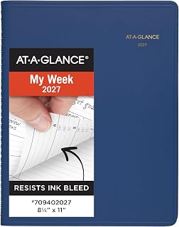 AT-A-GLANCE 2027 Appointment Book Planner, Weekly, 8.25" x 11", Blue (709402027)