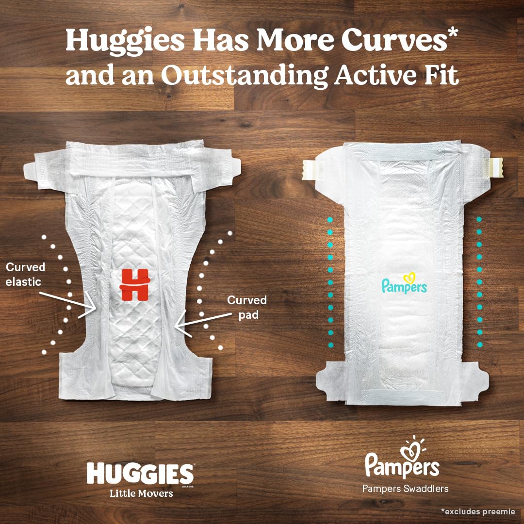 Little Movers Diapers Size by HUGGIES – Size 4, Pulp, White, Model 10036000496793