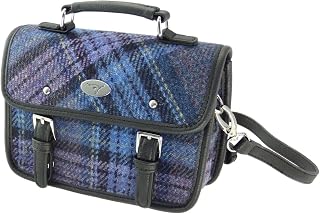 Harris Tweed Ladies Mini Satchel Bag - Detachable Strap, Premium Scottish Heritage Bag for Women, Various Tartans