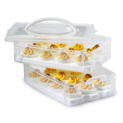 Snapware Deviled Egg Carrier, 2 Layer Holds 24 Eggs, Clear Plastic