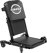 Omega Black Low Profile Z-Creeper - 450 lbs. Capacity by Omega Lift Equipment – 41.34"L x 40"W x 4.25"H, Polyvinyl Chloride, Black, Model 91452