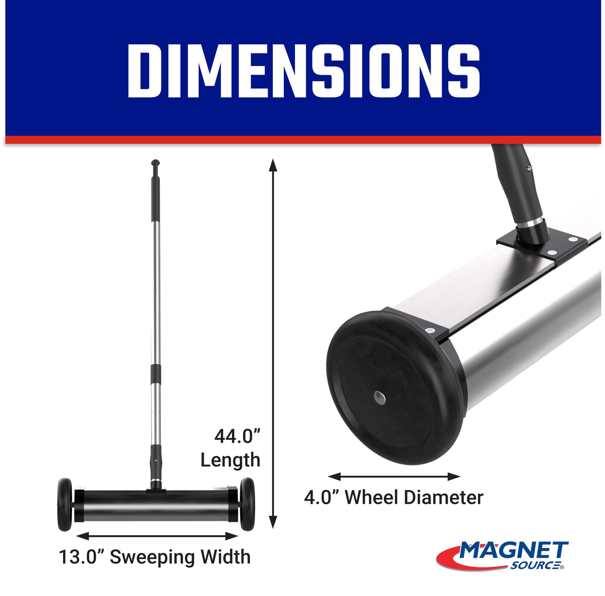 Master Magnetics Silver / L / 13" Magnetic Sweepers