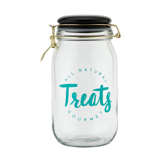 Bandit Glass Canister by 10 Strawberry Street – Small, 50.0 fluid_ounces, Glass, Clear, Model 7CN577